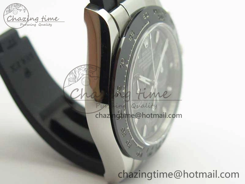 Daytona 116519 ARF Custom Made 904L SS Case Black Dial On Rubber Strap A4130 Super Clone HighQuality 3491