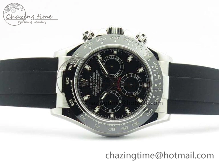 Daytona 116519 ARF Custom Made 904L SS Case Black Dial On Rubber Strap A4130 Super Clone HighQuality 3491