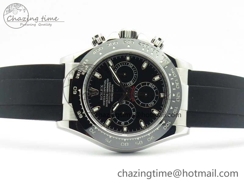 Daytona 116519 ARF Custom Made 904L SS Case Black Dial On Rubber Strap A4130 Super Clone HighQuality 3491