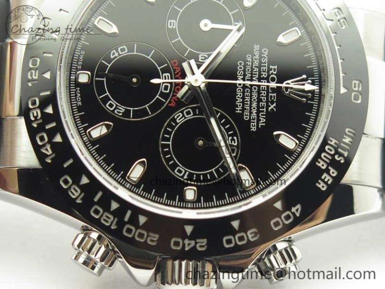 Daytona 116519 ARF Custom Made 904L SS Case Black Dial On Rubber Strap A4130 Super Clone HighQuality 3491