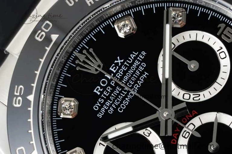 Daytona 116519 BTF 1:1 Best Edition Black Diamonds Dial on Oysterflex Rubber Strap SA SmoothTexture 2345
