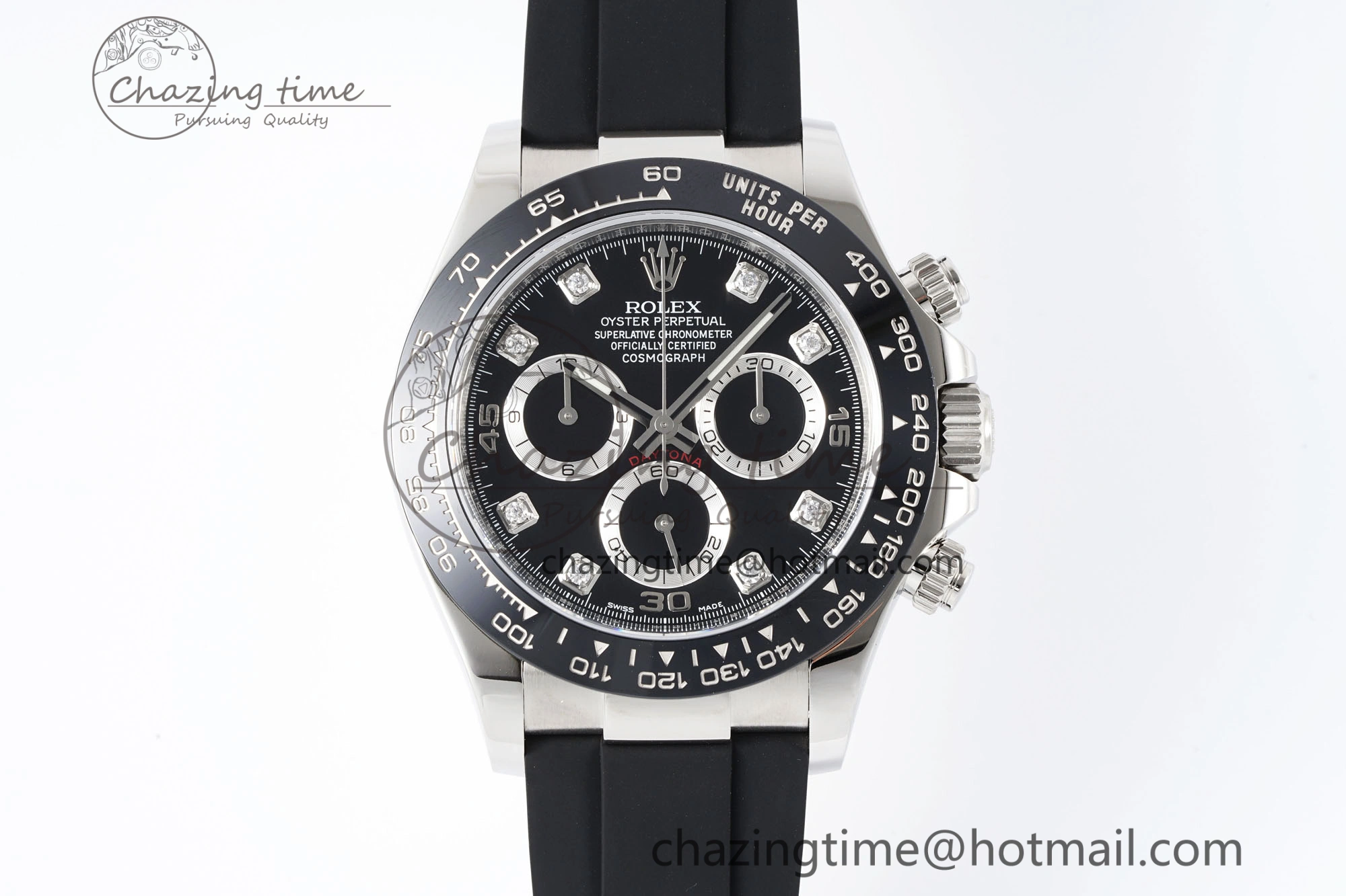 Daytona 116519 Clean Factory 1:1 Best Edition Black Diamonds Dial on Oysterflex Rubber Strap SA Casual 1829