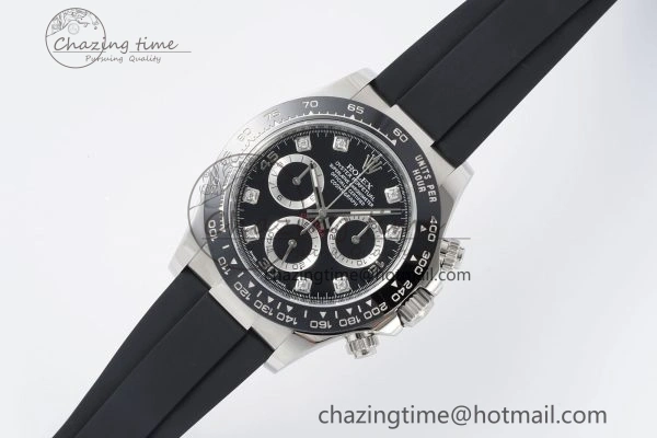 Daytona 116519 Clean Factory 1:1 Best Edition Black Diamonds Dial on Oysterflex Rubber Strap SA Casual 1829