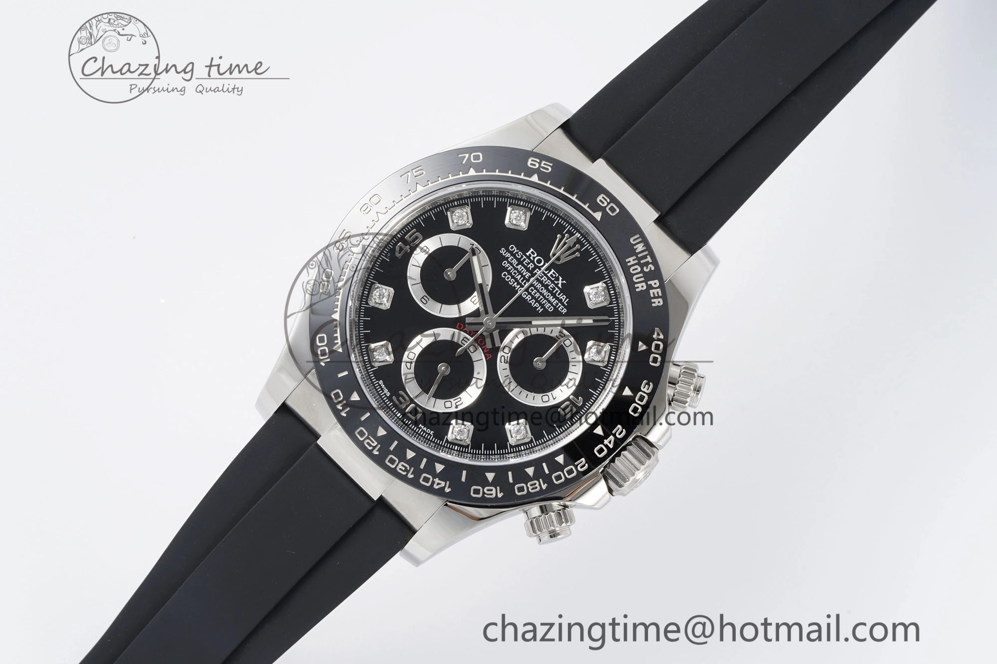 Daytona 116519 Clean Factory 1:1 Best Edition Black Diamonds Dial on Oysterflex Rubber Strap SA Casual 1829