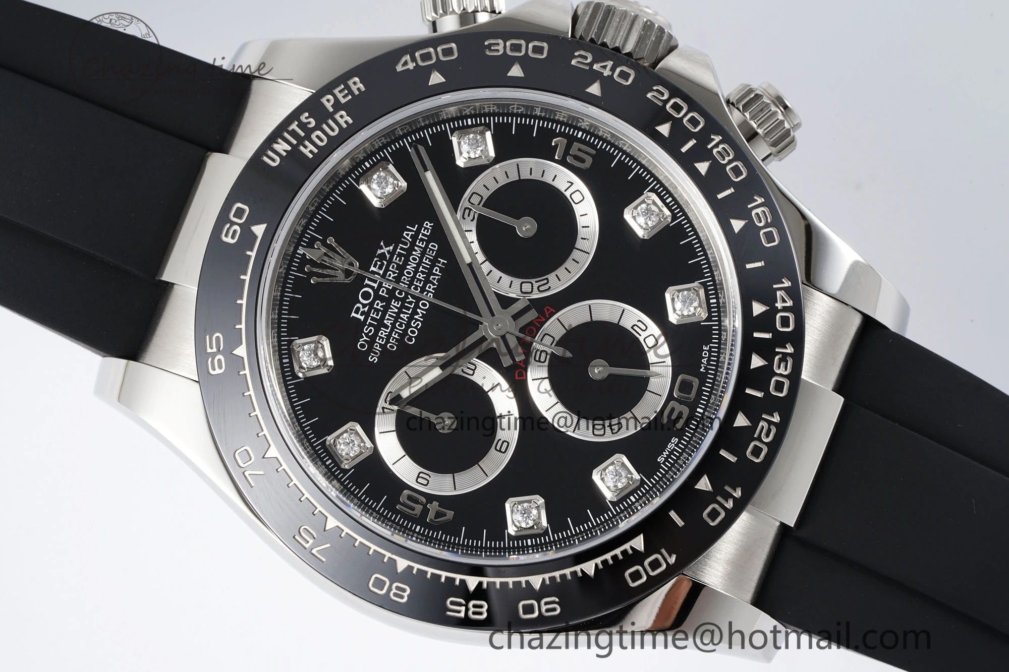 Daytona 116519 Clean Factory 1:1 Best Edition Black Diamonds Dial on Oysterflex Rubber Strap SA Casual 1829