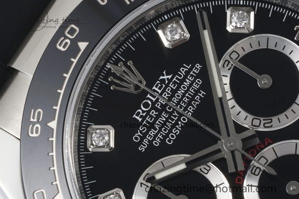 Daytona 116519 Clean Factory 1:1 Best Edition Black Diamonds Dial on Oysterflex Rubber Strap SA Casual 1829