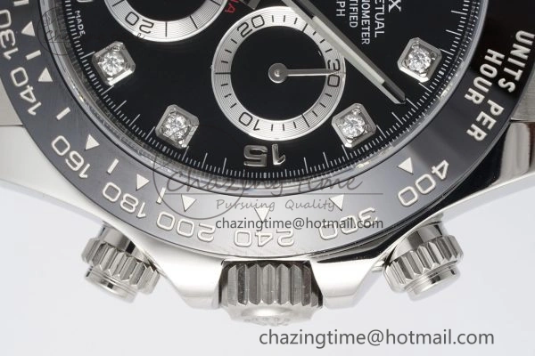 Daytona 116519 Clean Factory 1:1 Best Edition Black Diamonds Dial on Oysterflex Rubber Strap SA Casual 1829