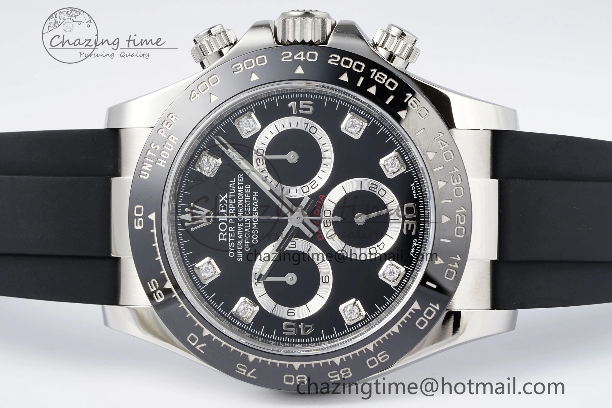 Daytona 116519 Clean Factory 1:1 Best Edition Black Diamonds Dial on Oysterflex Rubber Strap SA Casual 1829