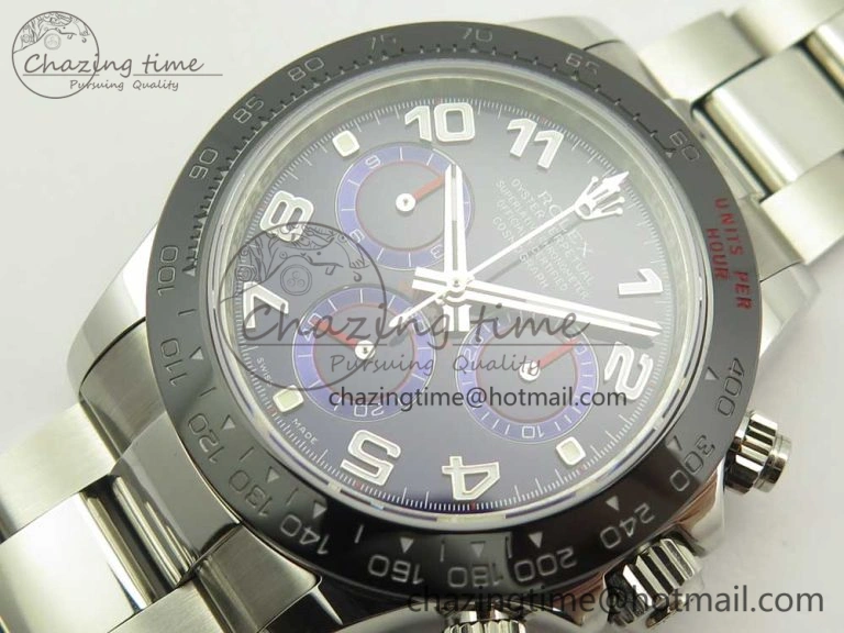Breathable Daytona 116519 JHF Best Edition Ceramic Bezel Blue Numeral Dial on SS Bracelet A 3263