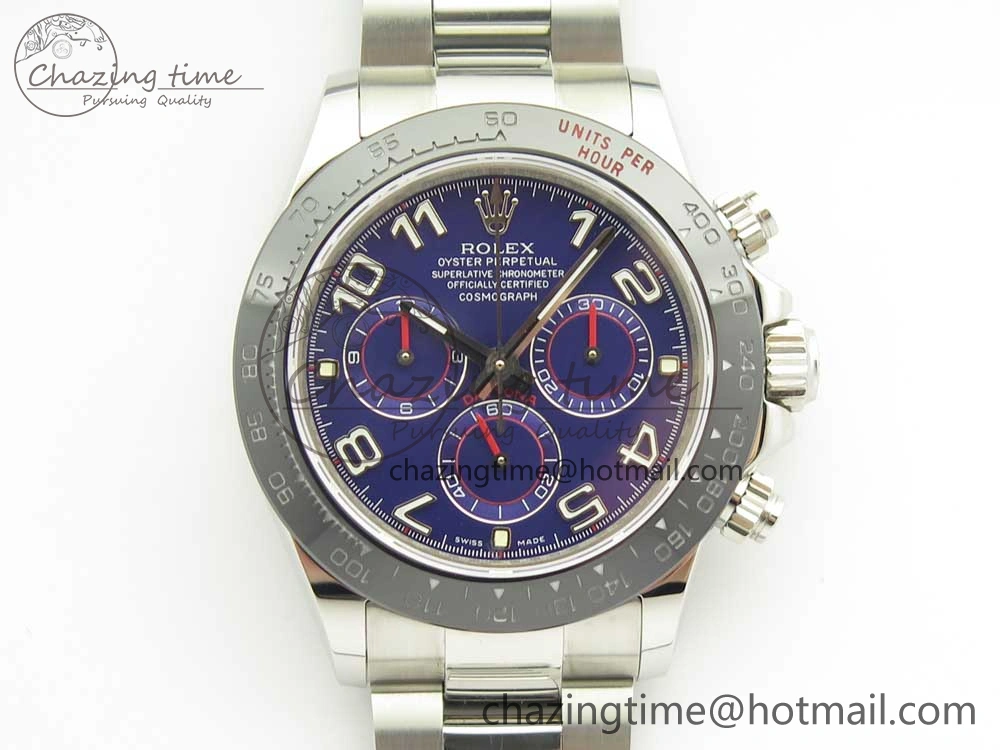 Breathable Daytona 116519 JHF Best Edition Ceramic Bezel Blue Numeral Dial on SS Bracelet A 3263