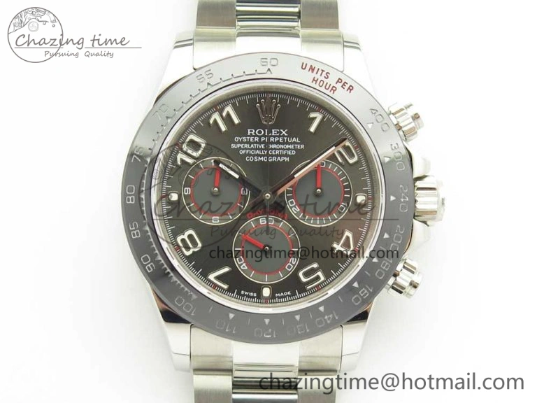 Daytona 116519 JHF Best Edition Ceramic Bezel Gray Numeral Dial on SS Bracelet A Fashionable 3264