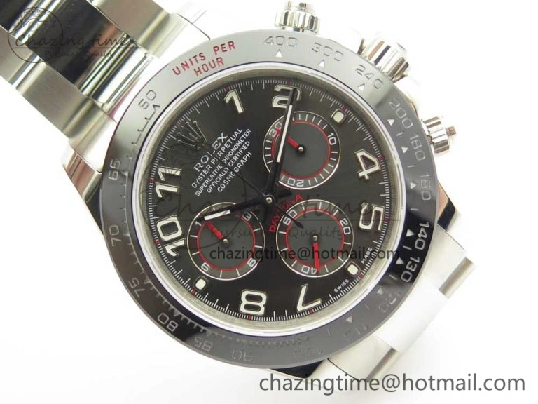 Daytona 116519 JHF Best Edition Ceramic Bezel Gray Numeral Dial on SS Bracelet A Fashionable 3264
