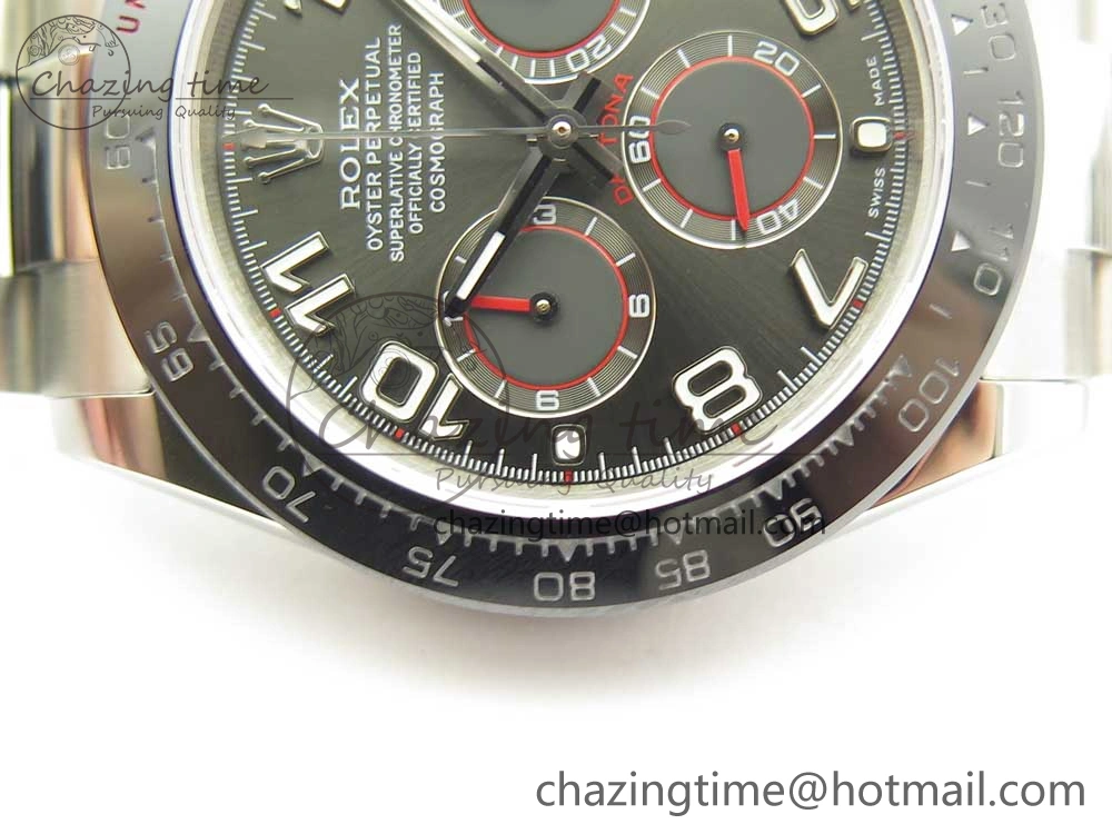 Daytona 116519 JHF Best Edition Ceramic Bezel Gray Numeral Dial on SS Bracelet A Fashionable 3264