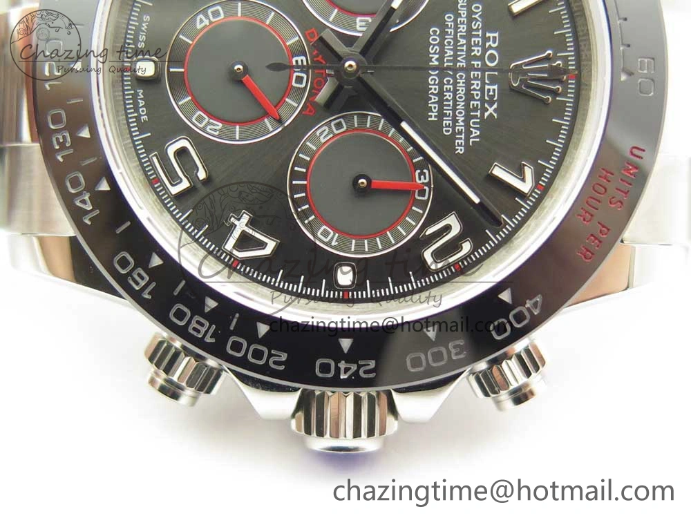 Daytona 116519 JHF Best Edition Ceramic Bezel Gray Numeral Dial on SS Bracelet A Fashionable 3264