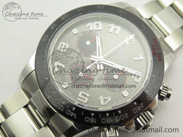 Daytona 116519 JHF Best Edition Ceramic Bezel Gray Numeral Dial on SS Bracelet A Fashionable 3264