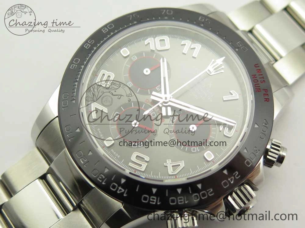 Daytona 116519 JHF Best Edition Ceramic Bezel Gray Numeral Dial on SS Bracelet A Fashionable 3264