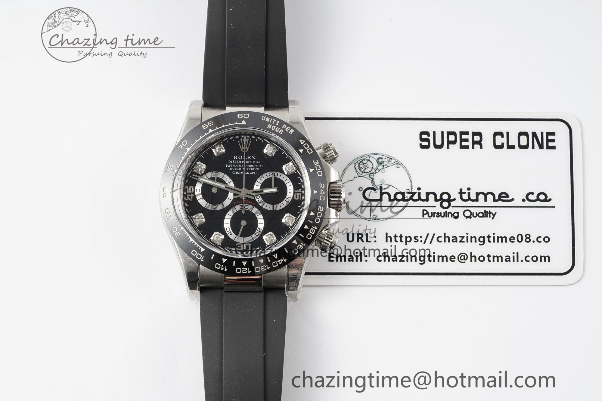 Daytona 116519 Noob  1:1 Best Edition Black Diamonds Dial on Oysterflex Strap SA Sleek 2015