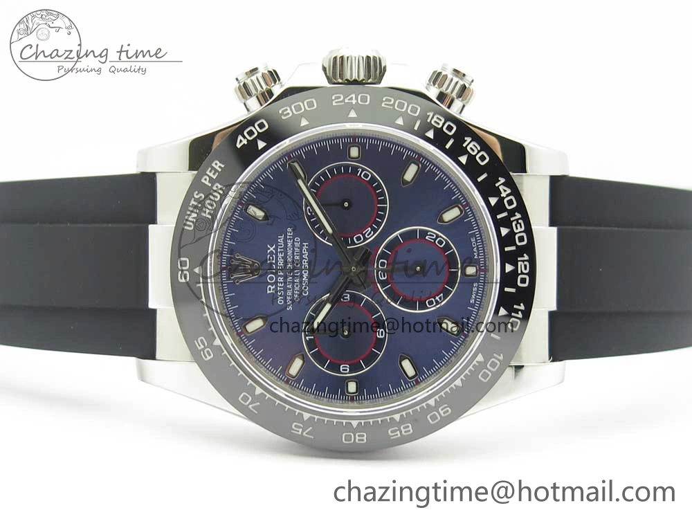 Daytona 116519 Noob 1:1 Best Edition 904L SS Case Blue Dial on Black Rubber Strap SA4130 (Free Extra Strap) Practical 3290
