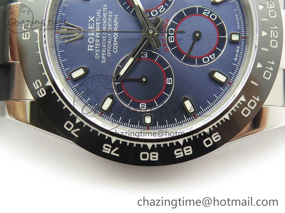 Daytona 116519 Noob 1:1 Best Edition 904L SS Case Blue Dial on Black Rubber Strap SA4130 (Free Extra Strap) Practical 3290