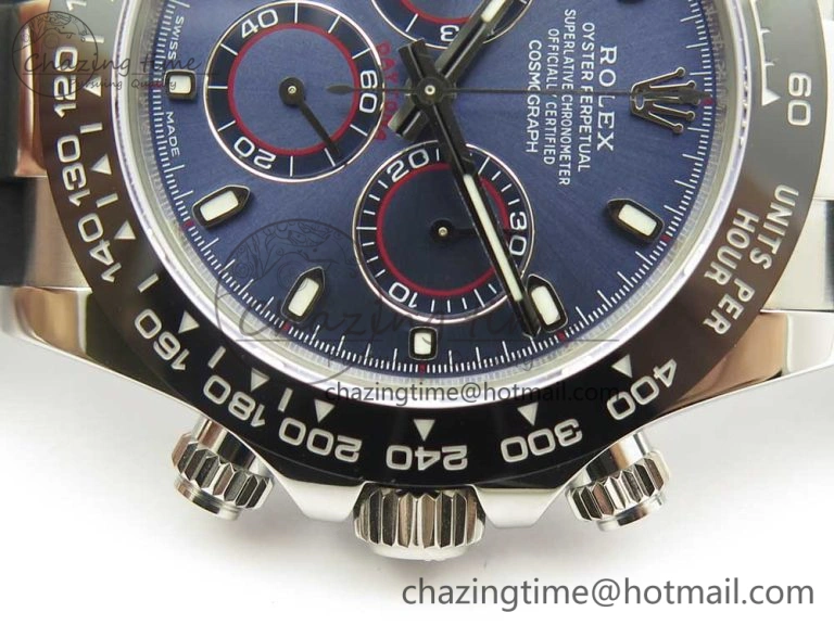 Daytona 116519 Noob 1:1 Best Edition 904L SS Case Blue Dial on Black Rubber Strap SA4130 (Free Extra Strap) Practical 3290