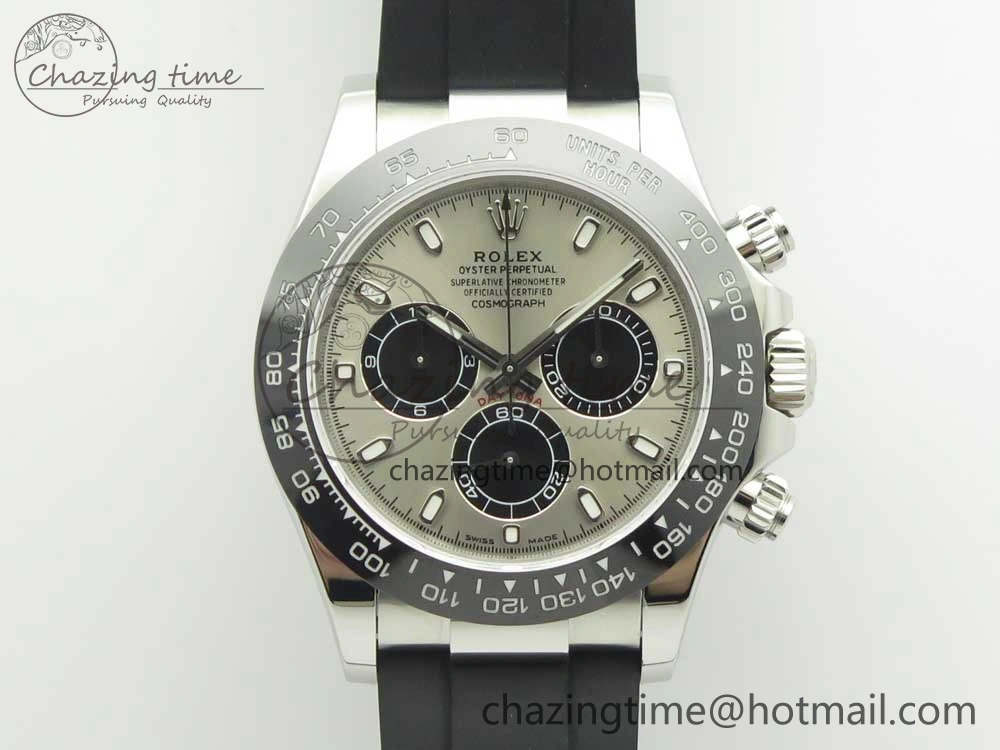 Daytona 116519 Noob 1:1 Best Edition 904L SS Case Gray Black Dial on Black Rubber Strap SA4130 (Free Extra Strap) Casual 3336