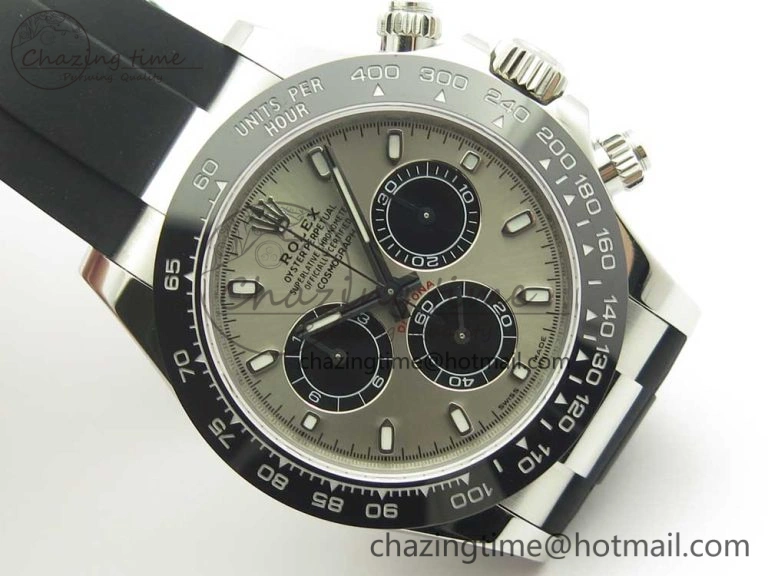 Daytona 116519 Noob 1:1 Best Edition 904L SS Case Gray Black Dial on Black Rubber Strap SA4130 (Free Extra Strap) Casual 3336