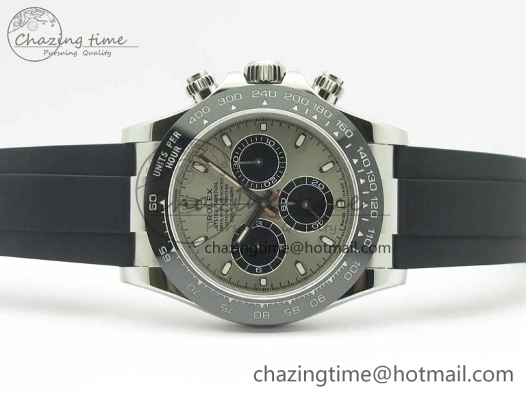 Daytona 116519 Noob 1:1 Best Edition 904L SS Case Gray Black Dial on Black Rubber Strap SA4130 (Free Extra Strap) Casual 3336
