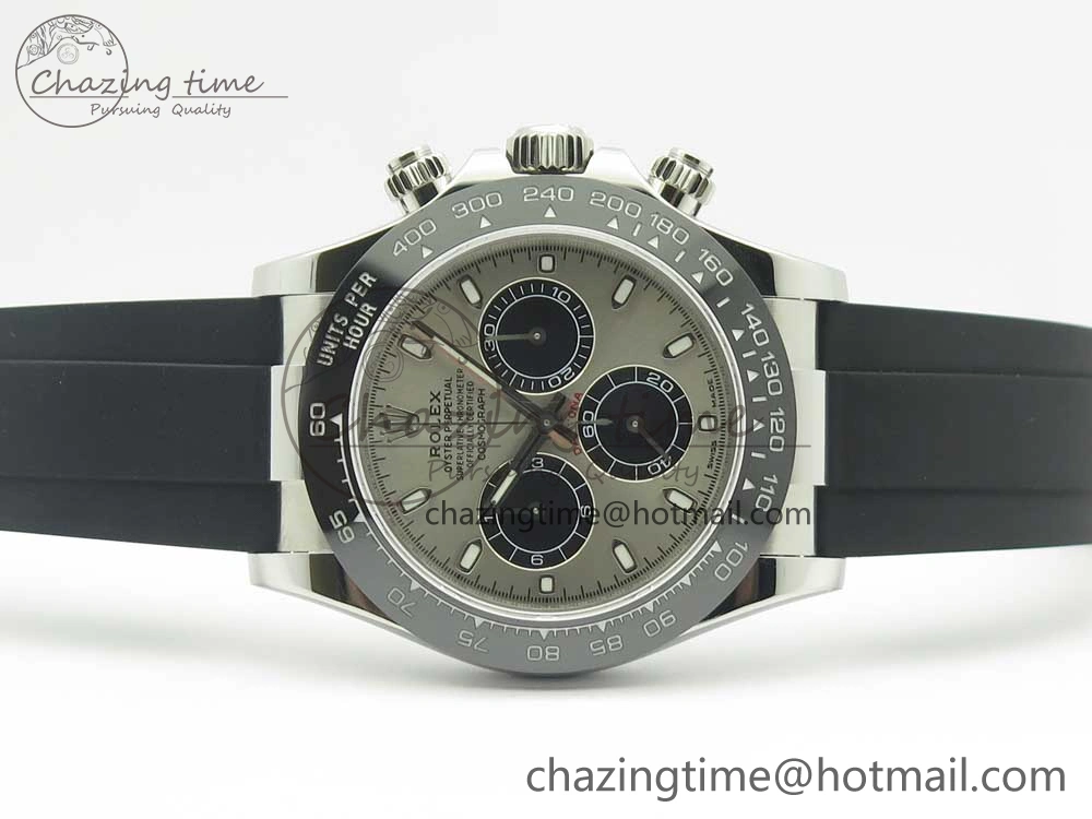 Daytona 116519 Noob 1:1 Best Edition 904L SS Case Gray Black Dial on Black Rubber Strap SA4130 (Free Extra Strap) Casual 3336