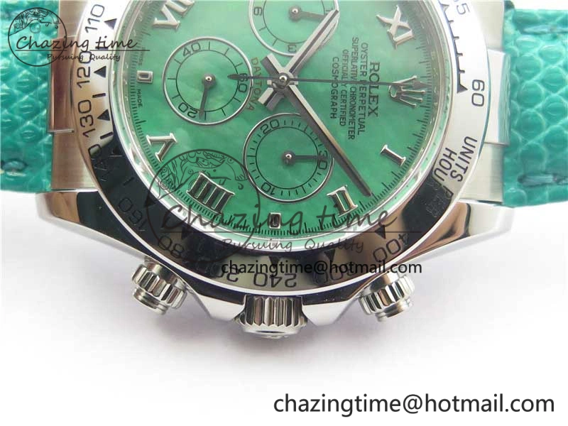 Compact Daytona 116519 OXF Best Edition Green Dial on Green Leather Strap A 3072