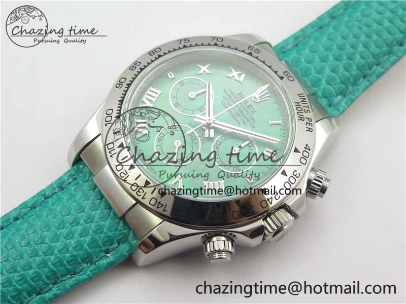 Compact Daytona 116519 OXF Best Edition Green Dial on Green Leather Strap A 3072