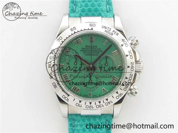 Compact Daytona 116519 OXF Best Edition Green Dial on Green Leather Strap A 3072