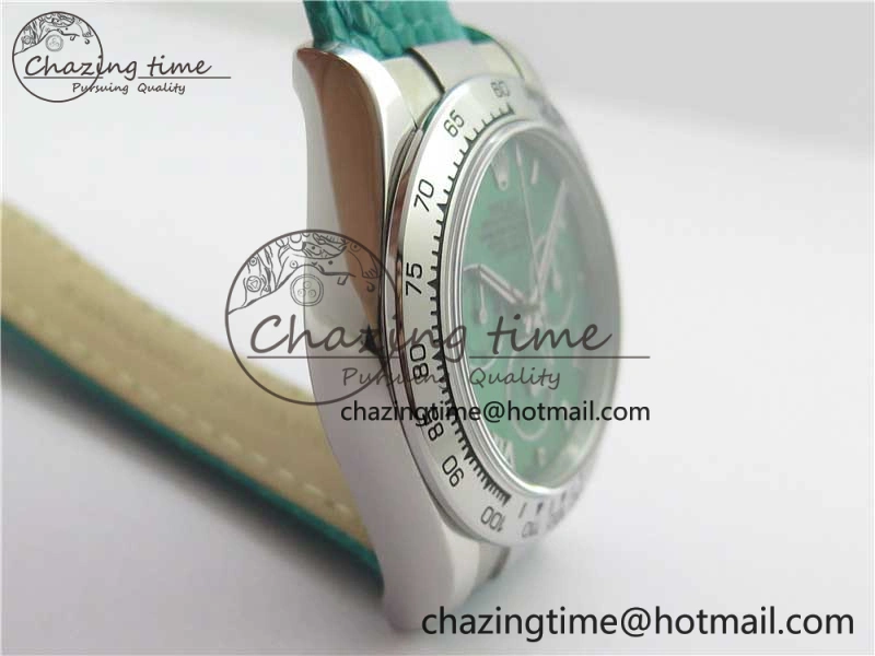 Compact Daytona 116519 OXF Best Edition Green Dial on Green Leather Strap A 3072