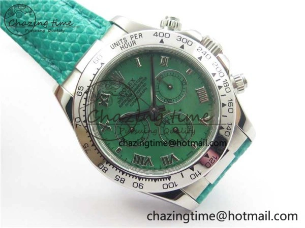 Compact Daytona 116519 OXF Best Edition Green Dial on Green Leather Strap A 3072