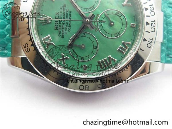 Compact Daytona 116519 OXF Best Edition Green Dial on Green Leather Strap A 3072