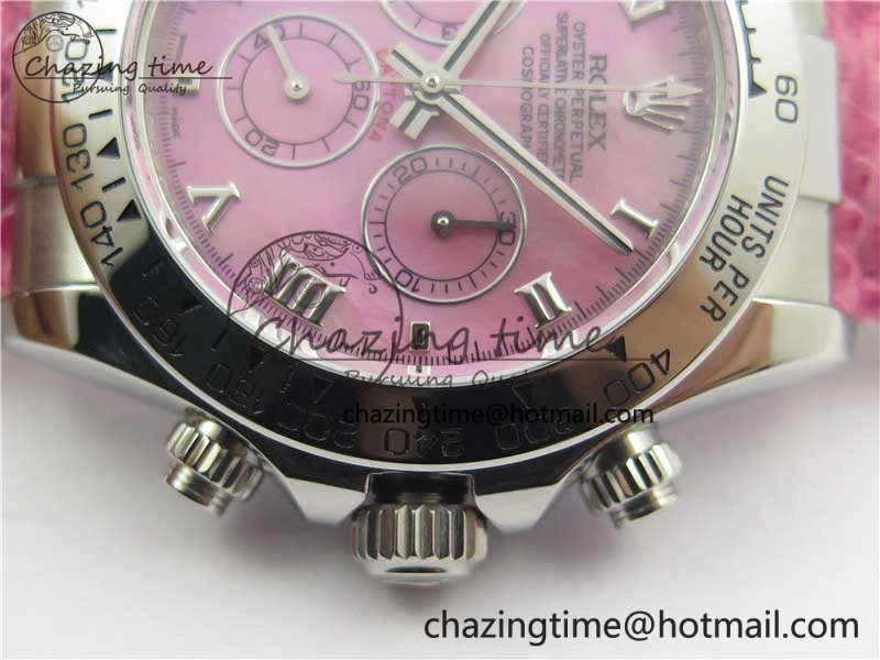 MoistureWicking Daytona 116519 OXF Best Edition Pink Dial on Pink Leather Strap A 10510