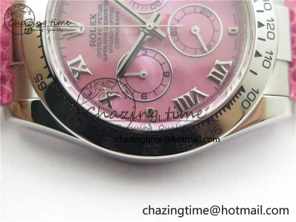 MoistureWicking Daytona 116519 OXF Best Edition Pink Dial on Pink Leather Strap A 10510