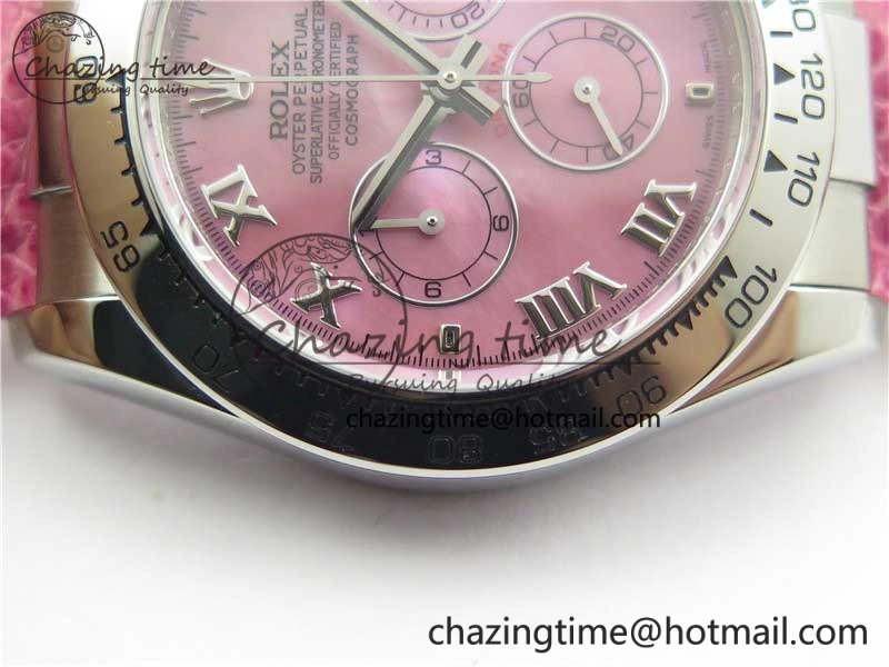 MoistureWicking Daytona 116519 OXF Best Edition Pink Dial on Pink Leather Strap A 10510