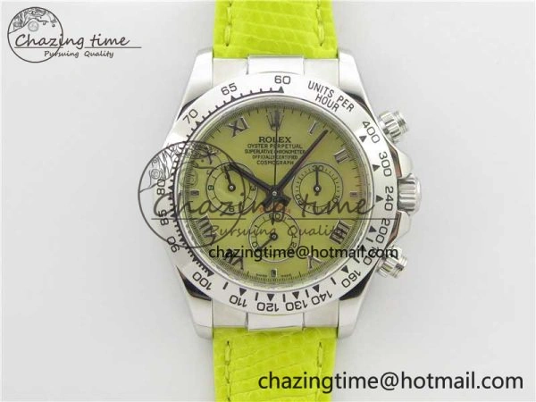 TechFriendly Daytona 116519 OXF Best Edition Yellow Dial on Yellow Leather Strap A 3070