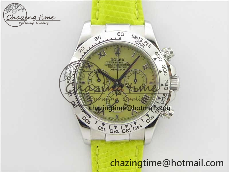 TechFriendly Daytona 116519 OXF Best Edition Yellow Dial on Yellow Leather Strap A 3070