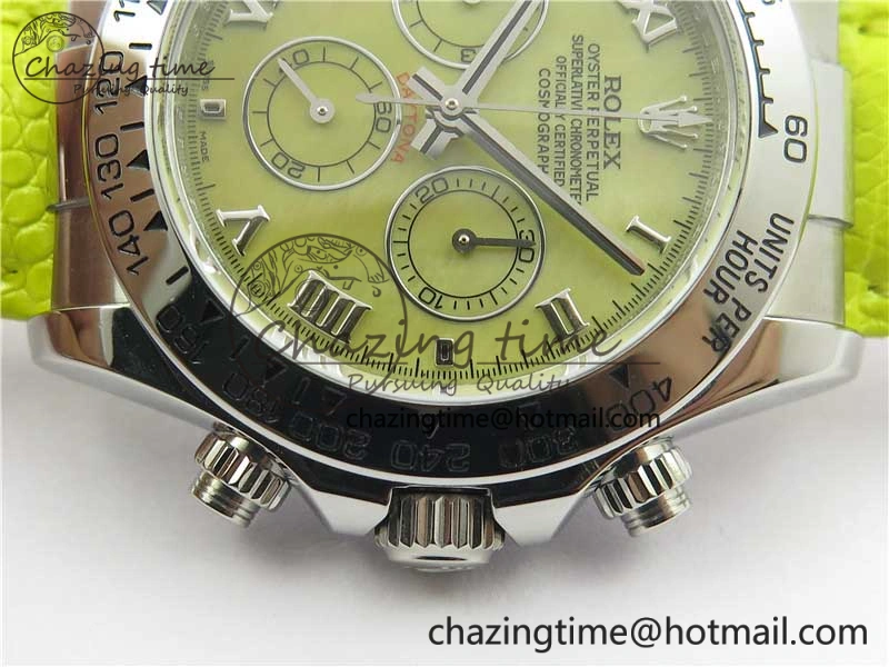 TechFriendly Daytona 116519 OXF Best Edition Yellow Dial on Yellow Leather Strap A 3070