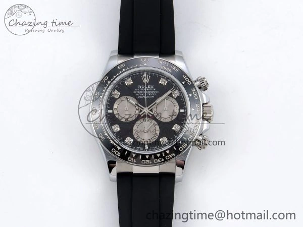 Chic Daytona 116519 QF 1:1 Best Edition Black White Diamonds Dial on Oysterflex Strap SH4130 V3 (Gain Weight) 1404