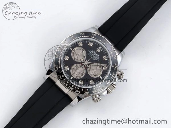Chic Daytona 116519 QF 1:1 Best Edition Black White Diamonds Dial on Oysterflex Strap SH4130 V3 (Gain Weight) 1404