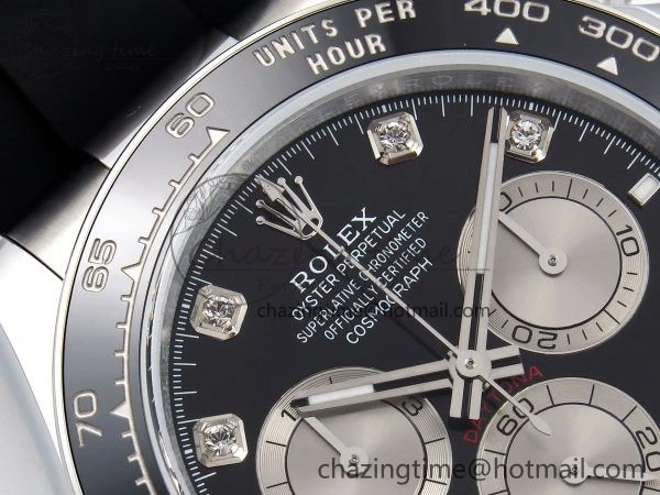 Chic Daytona 116519 QF 1:1 Best Edition Black White Diamonds Dial on Oysterflex Strap SH4130 V3 (Gain Weight) 1404