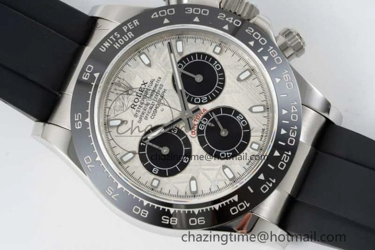 Compact Daytona 116519 QF 1:1 Best Edition Meteorite Dial on Oysterflex Rubber Strap SA 2269