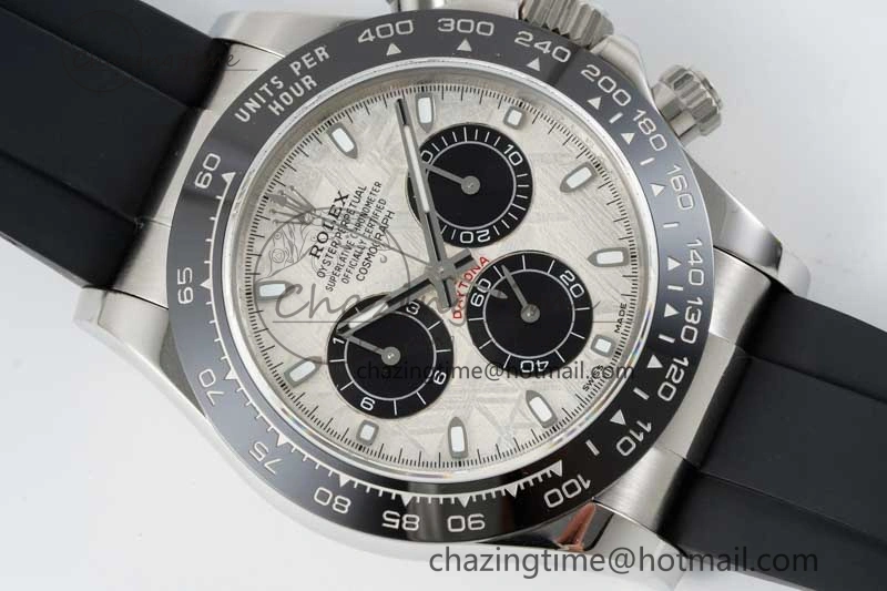Compact Daytona 116519 QF 1:1 Best Edition Meteorite Dial on Oysterflex Rubber Strap SA 2269