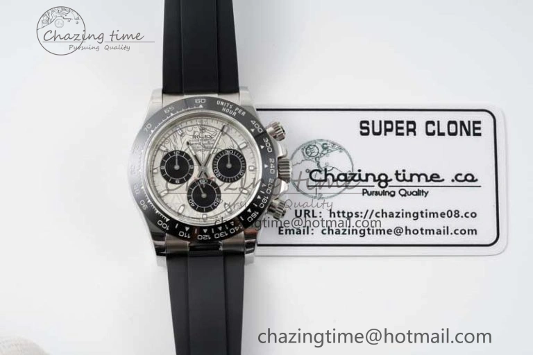 Compact Daytona 116519 QF 1:1 Best Edition Meteorite Dial on Oysterflex Rubber Strap SA 2269