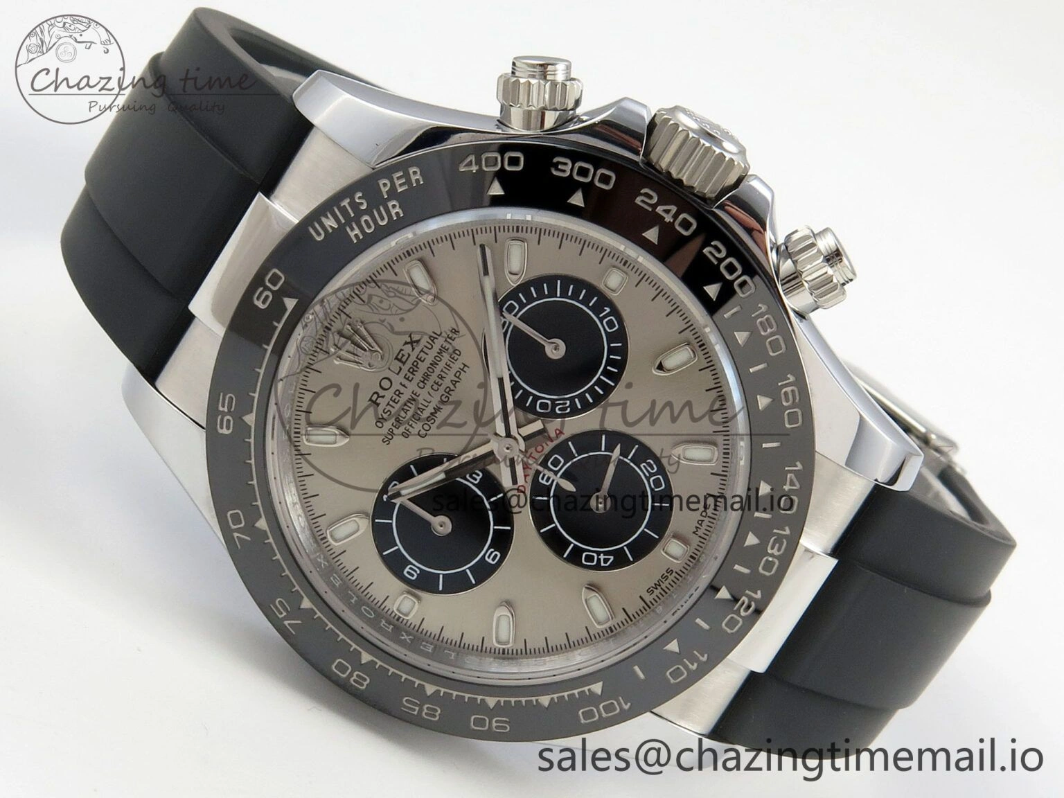 Daytona 116519 SS 3CF 1:1 Best Edition Black Bezel Grey Dial on Oysterflex Strap SH4130 V2(Mod Version) Affordable 142