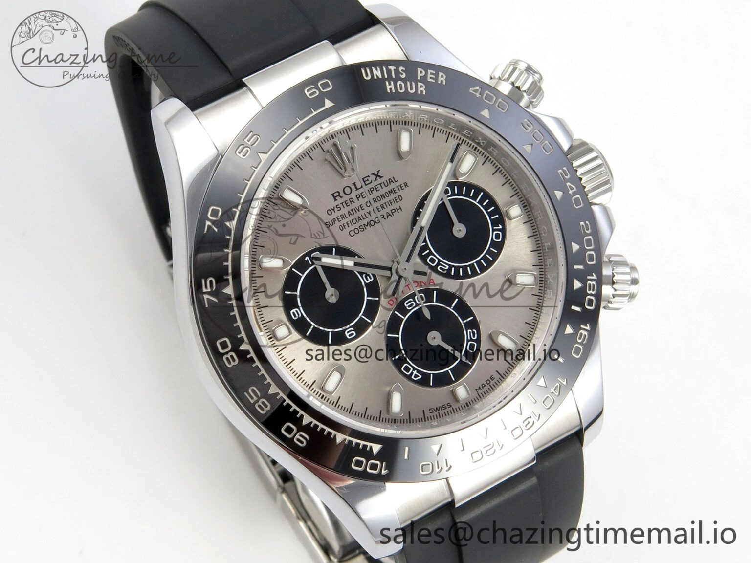 Daytona 116519 SS 3CF 1:1 Best Edition Black Bezel Grey Dial on Oysterflex Strap SH4130 V2(Mod Version) Affordable 142