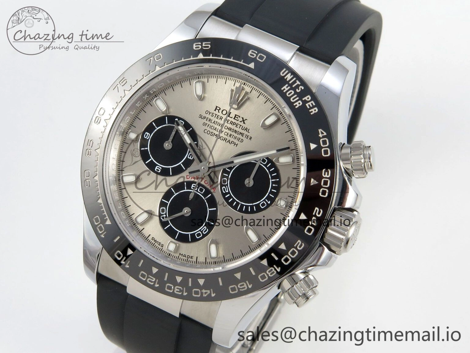 Daytona 116519 SS 3CF 1:1 Best Edition Black Bezel Grey Dial on Oysterflex Strap SH4130 V2(Mod Version) Affordable 142