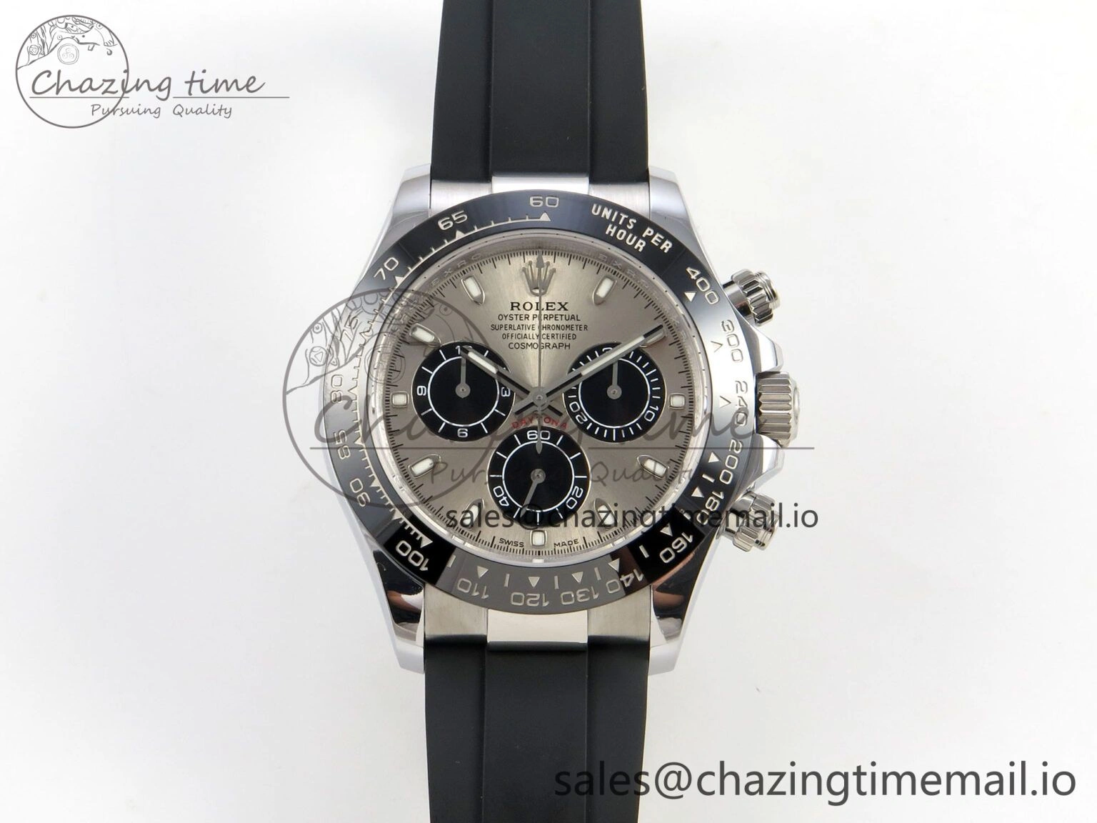 Cozy Daytona 116519 SS 3CF 1:1 Best Edition Black Bezel Grey Dial on Oysterflex Strap SH4130 V2(Mod Version) 10813